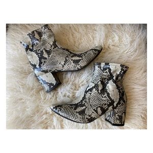 Faux Snakeskin ankle boots